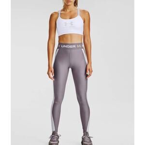 Under Armour Heat Gear Purple White Gold Ankle Length Leggings Women's Medium